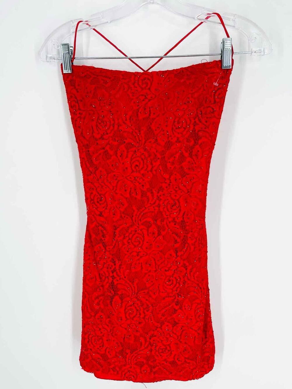 Sherri Hill Size 0 Red Floral Lace Embellished AS IS Formal Wear Formal